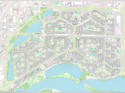 Cityscape Kyiv Ukraine Obolon fragment city 3D Model