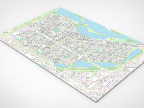 Cityscape Kyiv Ukraine Obolon fragment city 3Dモデル