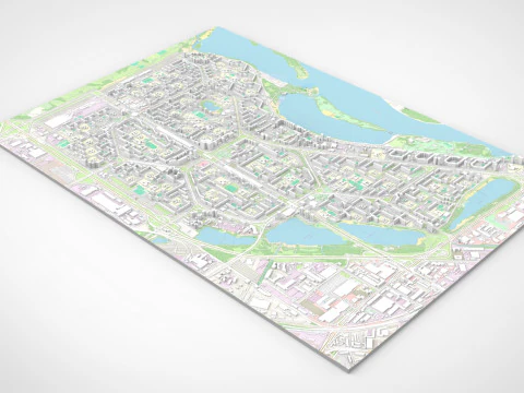 Cityscape Kyiv Ukraine Obolon fragment city 3D Model