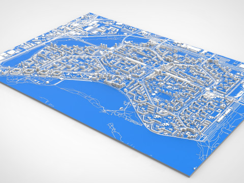 Cityscape Kyiv Ukraine Obolon fragment city 3Dモデル