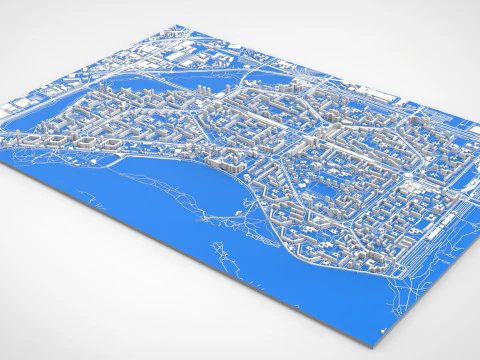 Cityscape Kyiv Ukraine Obolon fragment city 3D Model