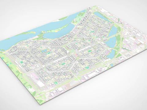 Cityscape Kyiv Ukraine Obolon fragment city 3D Model