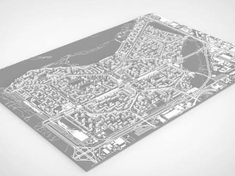 Cityscape Kyiv Ukraine Obolon fragment city 3D Model