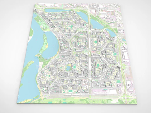Cityscape Kyiv Ukraine Obolon fragment city 3D Model