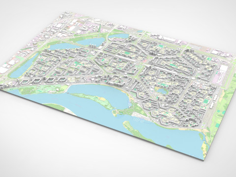 Cityscape Kyiv Ukraine Obolon fragment city 3Dモデル