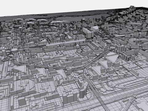Cityscape Kyiv Ukraine Obolon fragment city 3Dモデル