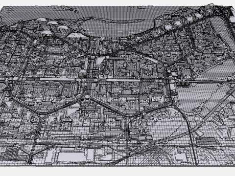Cityscape Kyiv Ukraine Obolon fragment city 3Dモデル