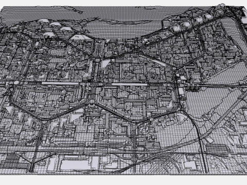 Cityscape Kyiv Ukraine Obolon fragment city 3D Model