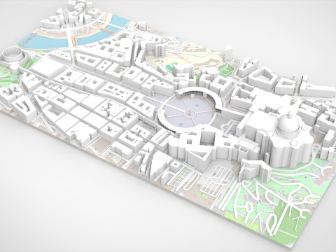 St Peters Square Vatican 3D Model