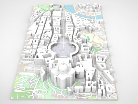 St Peters Square Vatican 3D Model