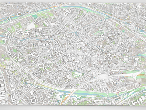 Cityscape Brugge Belgium Modello 3D