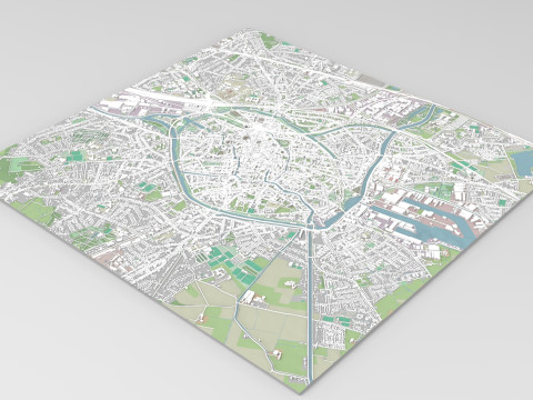 Cityscape Brugge Belgium Modelo 3D