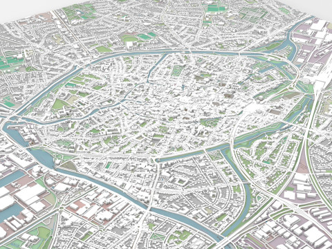 Cityscape Brugge Belgium Modelo 3D