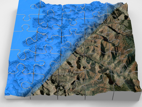 Puzzle Mountain landscape The Grand Canyon Arizona USA 3D Модель