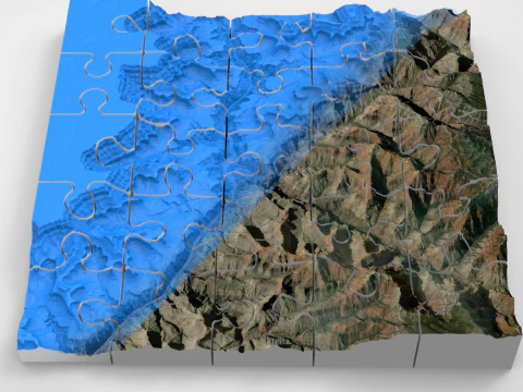 Puzzle Mountain landscape The Grand Canyon Arizona USA 3D Model