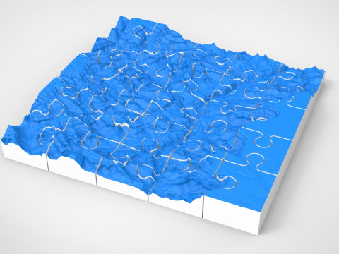 Puzzle Mountain landscape The Grand Canyon Arizona USA 3D 모델
