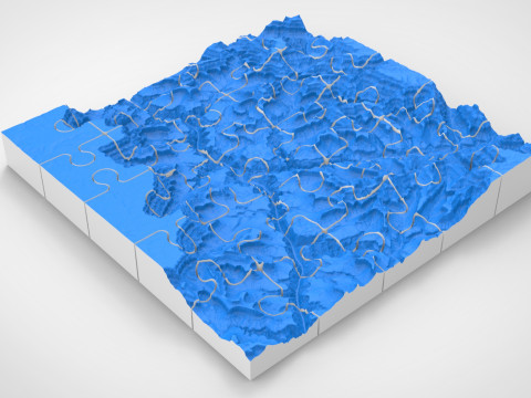Puzzle Mountain landscape The Grand Canyon Arizona USA 3D 모델