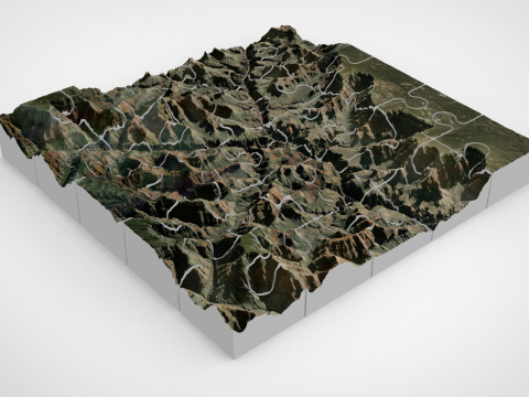 Puzzle Mountain landscape The Grand Canyon Arizona USA 3D 모델