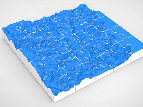 Puzzle Mountain landscape The Grand Canyon Arizona USA 3D 모델