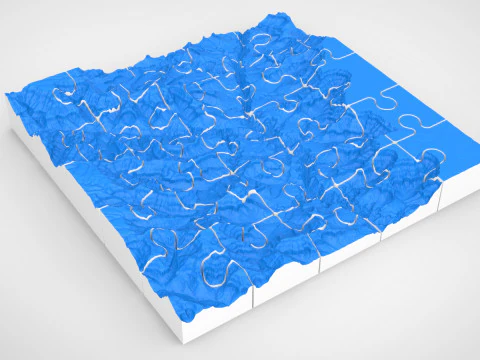 Puzzle Mountain landscape The Grand Canyon Arizona USA 3D Model