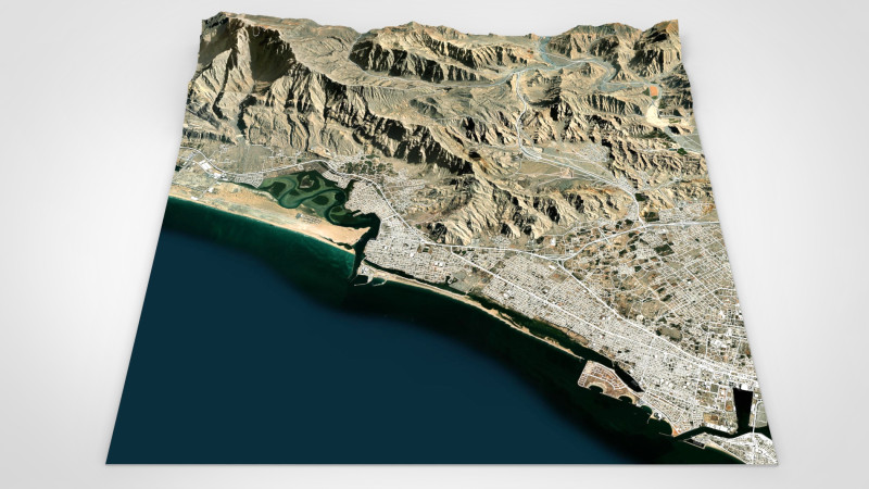 Cityscape Ras al-Khaimah United Arab Emirates 3D Модель .c4d .max .obj .3ds .fbx .stl .blend