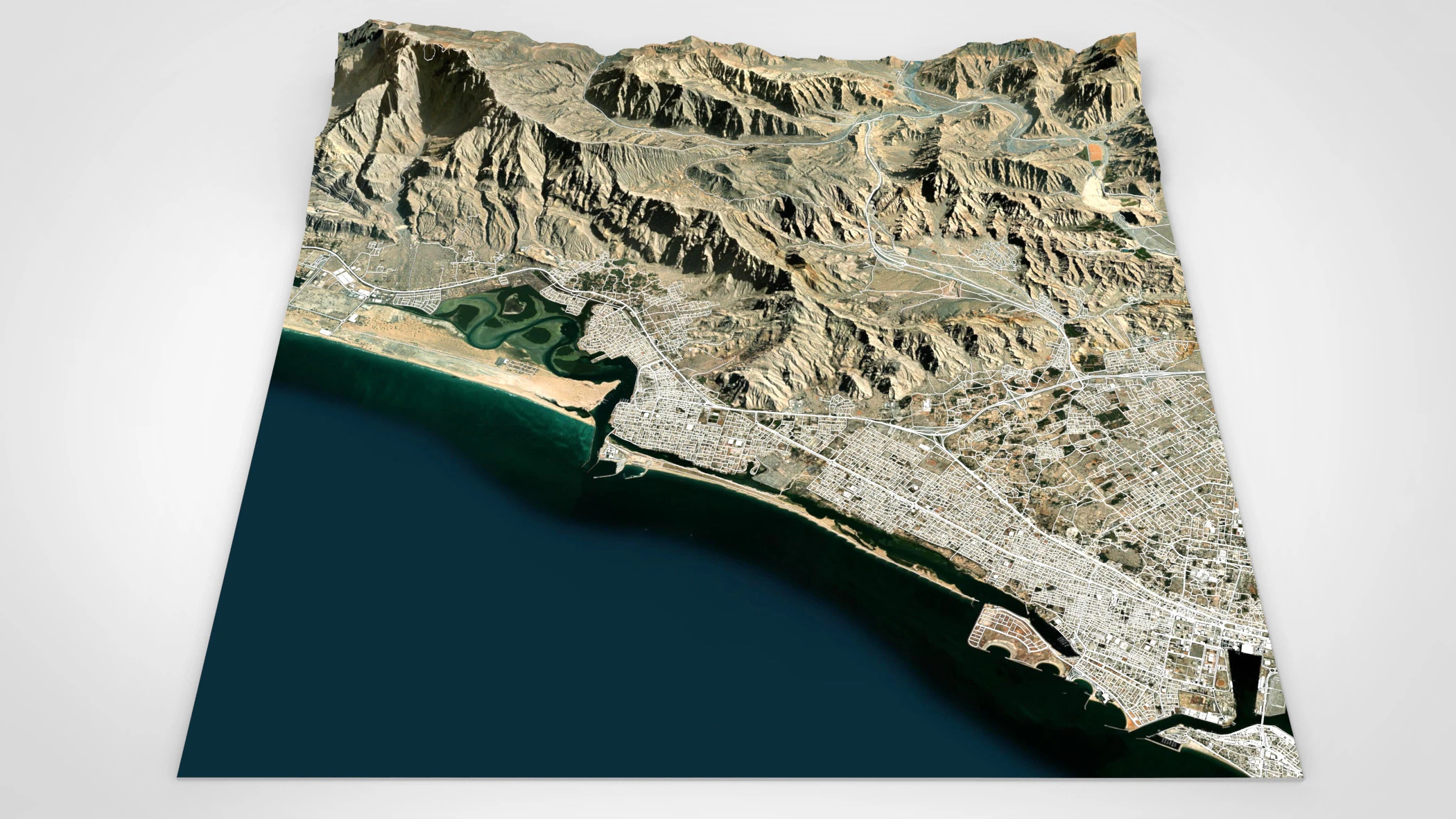 Cityscape Ras al-Khaimah United Arab Emirates 3D Model .c4d .max .obj .3ds .fbx .stl .blend 