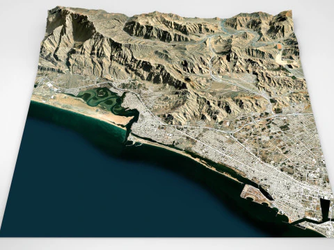 Pemandangan Kota Ras al-Khaimah Uni Emirat Arab Model 3D