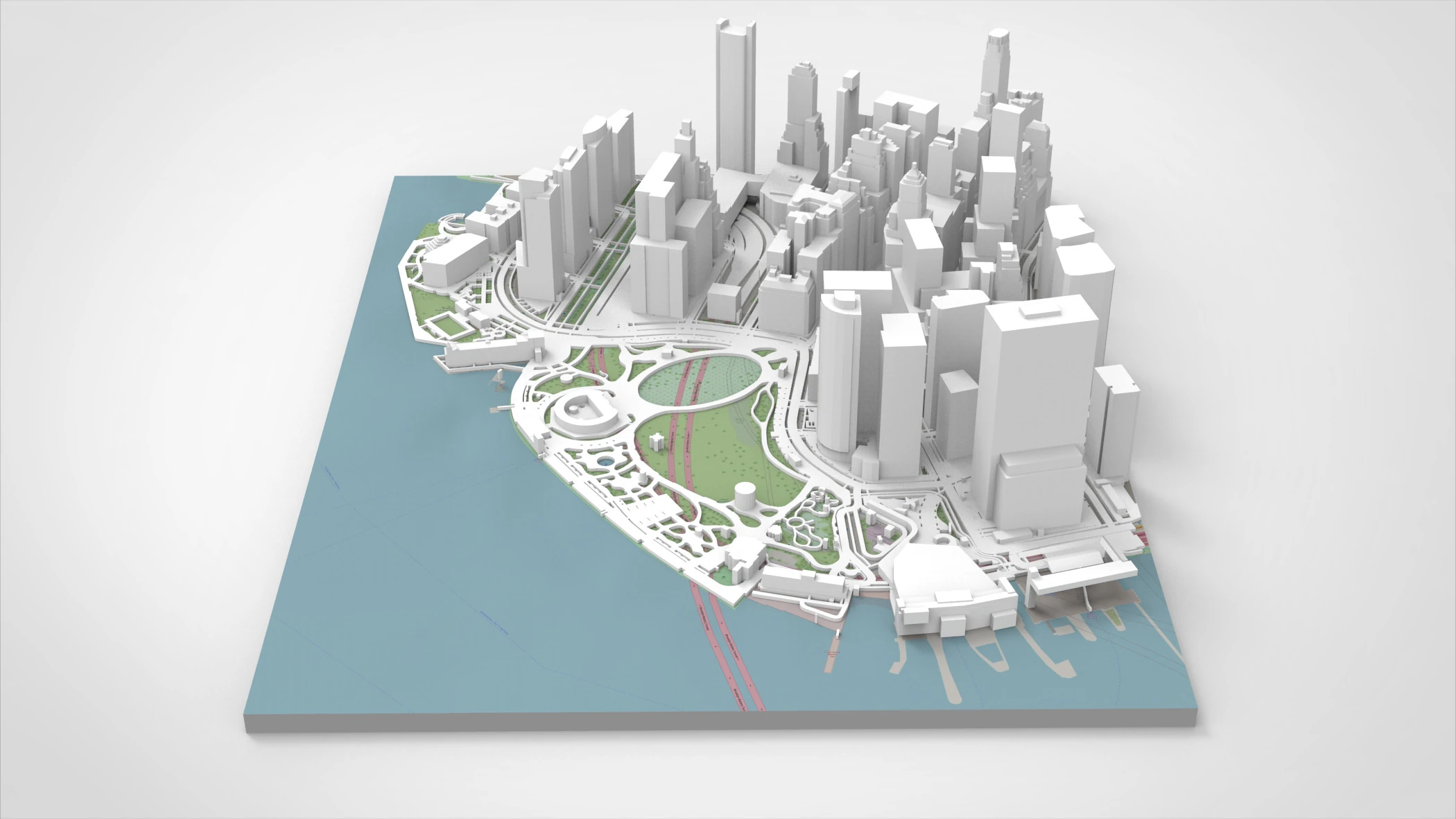 Cityscape New York USA fragment city 3D Model .c4d .max .obj .3ds .fbx .stl .blend