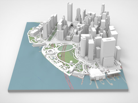 Cityscape New York USA fragment city Model 3D
