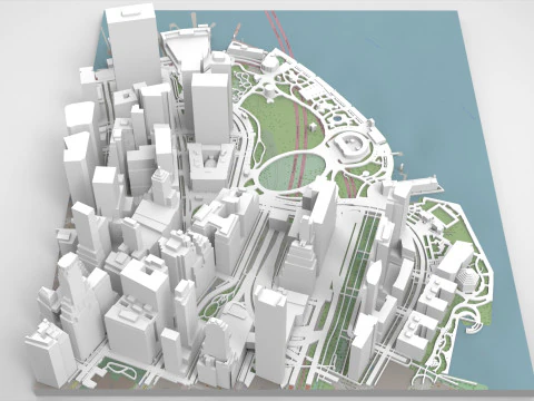 Cityscape New York USA fragment city 3D Model