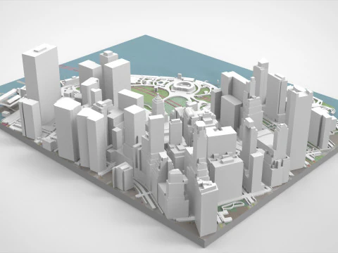 Cityscape New York USA fragment city 3D Model