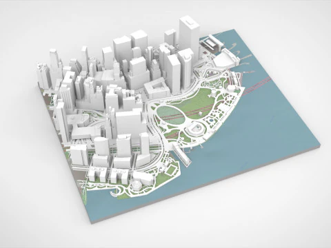 Cityscape New York USA fragment city 3D Model