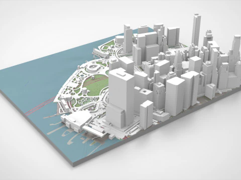 Cityscape New York USA fragment city 3D Model