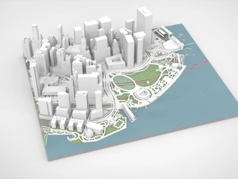 Cityscape New York USA fragment city 3D Model