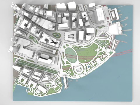 Cityscape New York USA fragment city 3D Model