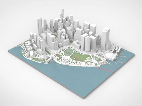 Cityscape New York USA fragment city 3D Model