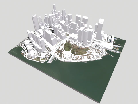 Cityscape New York USA fragment city 3D Model