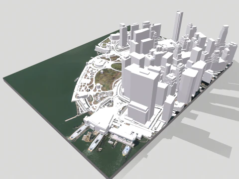 Cityscape New York USA fragment city 3D Model
