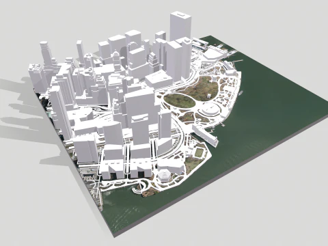 Cityscape New York USA fragment city 3D Model