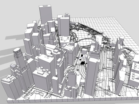 Cityscape New York USA fragment city 3D Модель