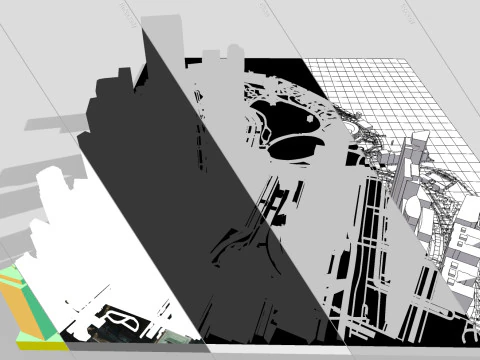Cityscape New York USA fragment city 3D Model