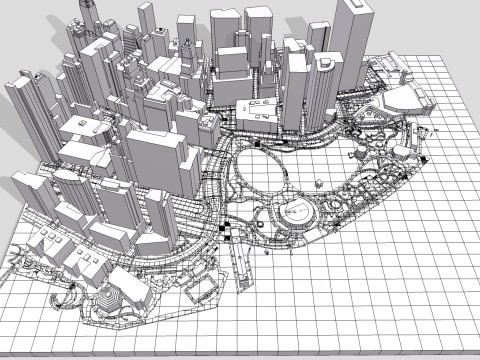 Cityscape New York USA fragment city 3D Модель