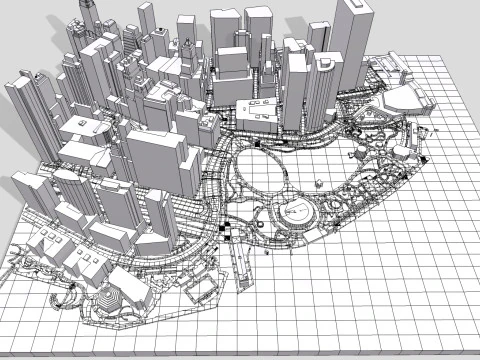 Cityscape New York USA fragment city 3D Model