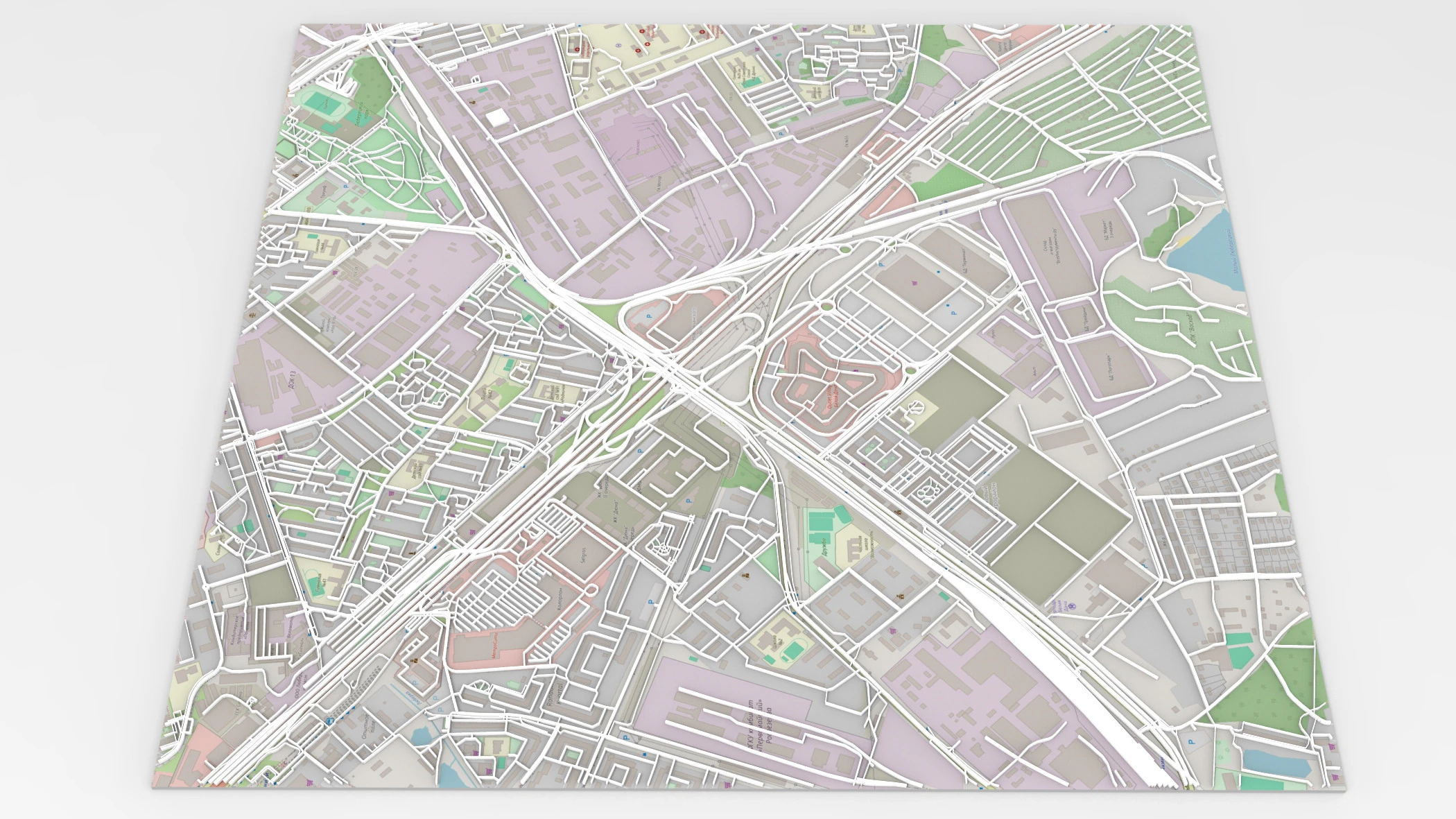 Streets and roads Lyubertsy Moscow region 3D Model .c4d .max .obj .3ds .fbx .stl .blend 