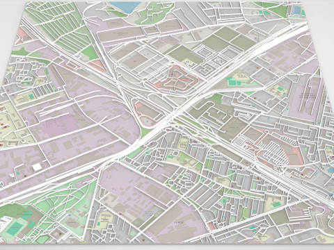 Streets and roads Lyubertsy Moscow region 3D Model