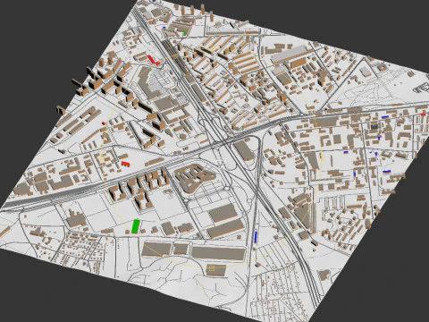Streets and roads Lyubertsy Moscow region 3D Model