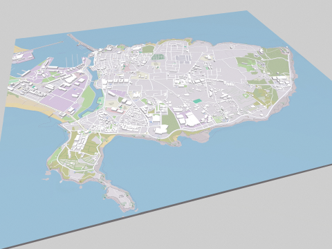 Cityscape Peniche Portugal 3Dモデル