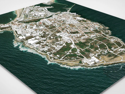 Paisagem urbana de Peniche Portugal Modelo 3D