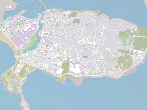 Paisagem urbana de Peniche Portugal Modelo 3D