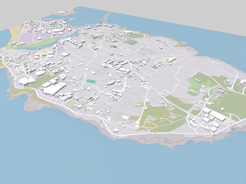 Paisagem urbana de Peniche Portugal Modelo 3D